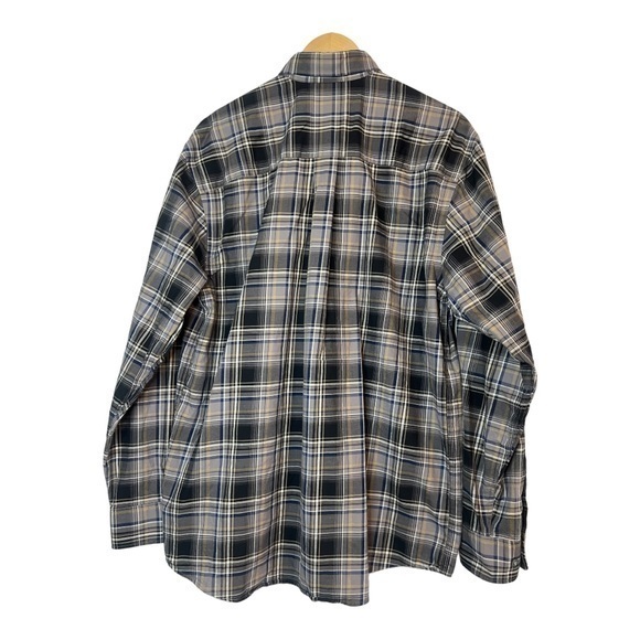 Cutter & Buck Mens Long Sleeve Large Brown/Blue Plaid Button Down - Picture 5 of 5